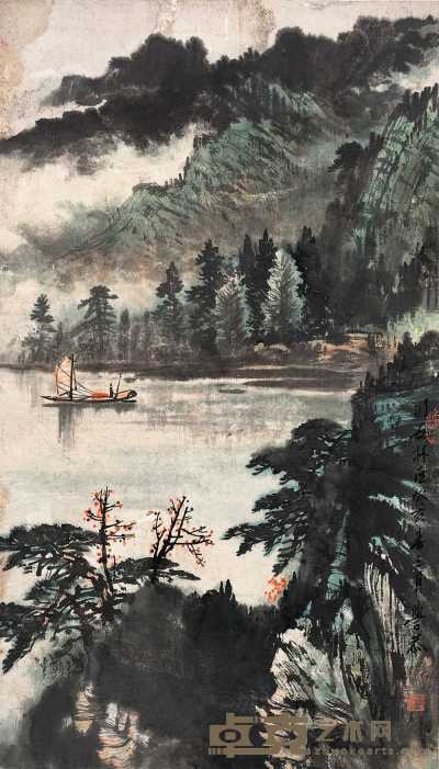 岑学恭 癸未(1983年)作 川西林区 立轴 65×37cm